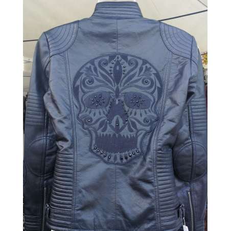 CHAQUETA PIEL MUJER SKULL-1