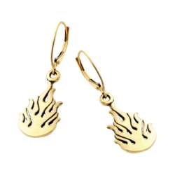 Pendientes oro 14k llamas